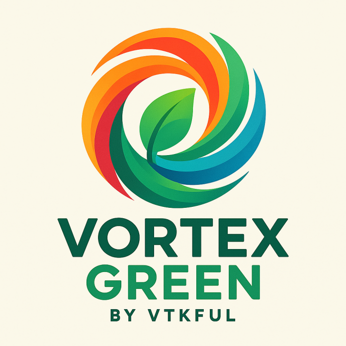 Logo Vortex Green su sfondo beige